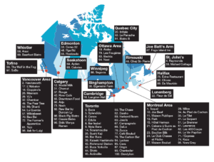 Map of Canada's 100 Best Restaurants