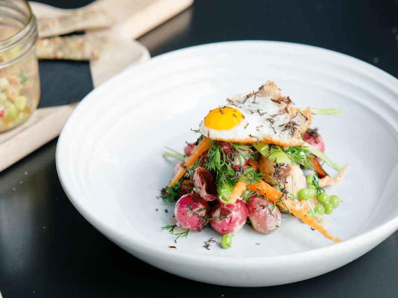 Summer Salads:  Baby Vegetables With Summer Truffle And Quail Egg