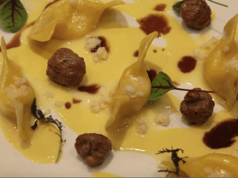 Taleggio Casoncelli With Cream Of Corn And Sausage