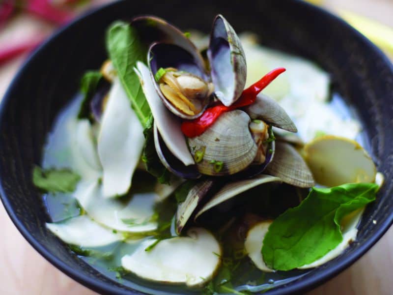 Thai Hot And Sour Soup With Clams & Matsutake