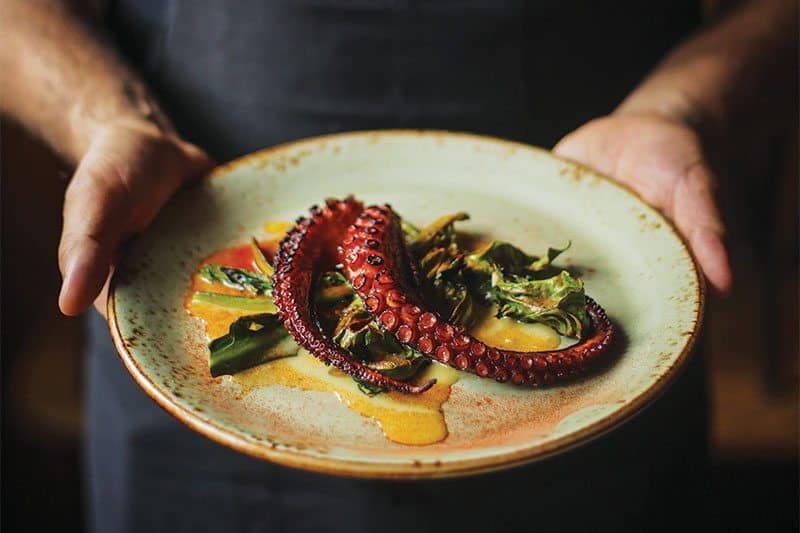 Bar-Isabel---grilled-octopus-charred-dandelion-greens-and-smoke-paprika-Feature_photo