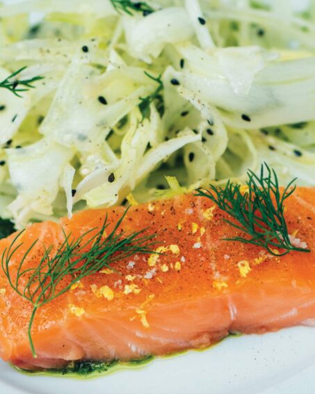 Salmon confit with fennel