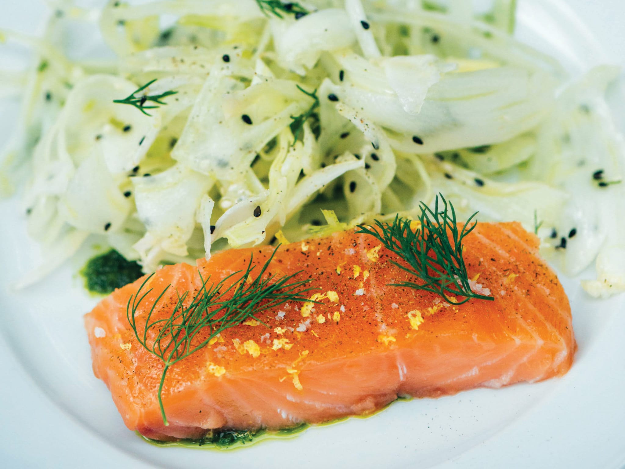 Salmon confit with fennel