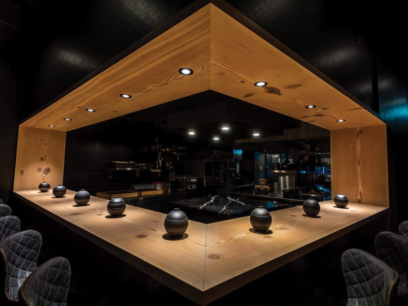 The intimate tasting bar at Eight