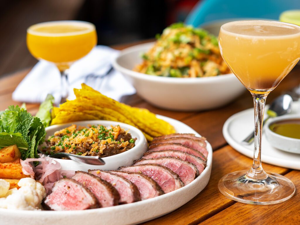 This tropically colourful Calgary bar offers Pacific Rim small-plate dishes...