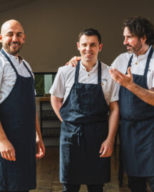 RPM owner-chefs Daniel Hadida (left) and Eric Robertson (right), with chef de cuisine Liam McLoughlin.